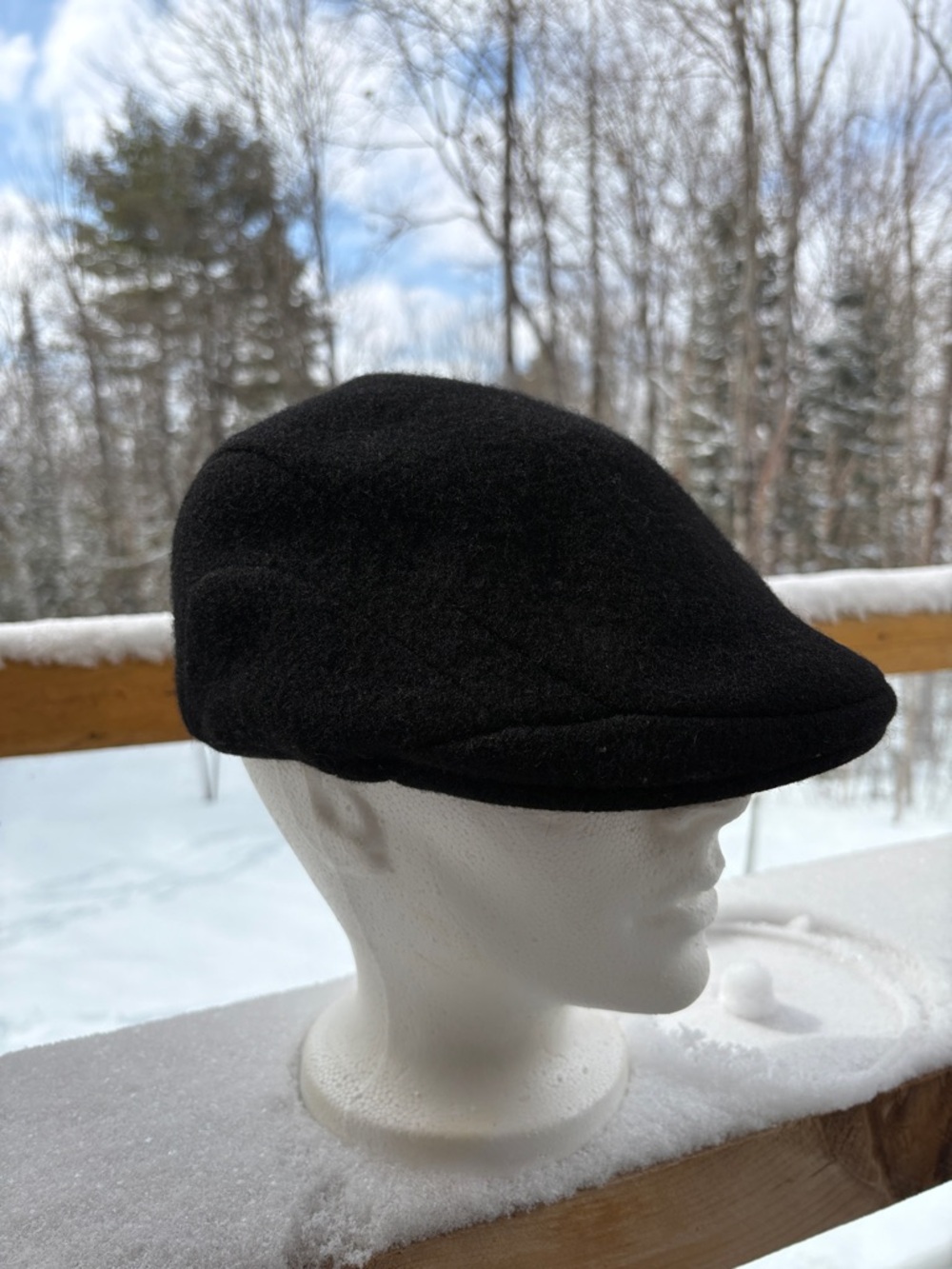 Kangol Black Wool Casual Flat Cap